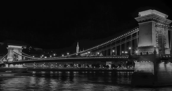Chain Bridge over the Danube River in Budapest
