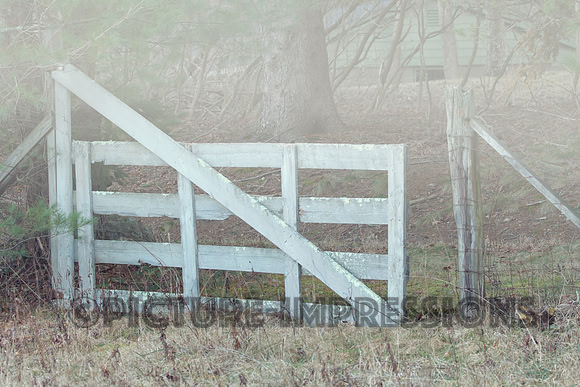 Misty fence at Derry, NH Audobon