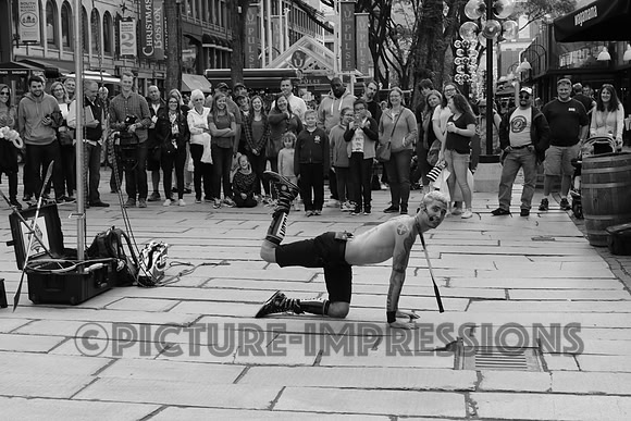 Street performer outside Faneuil Hall