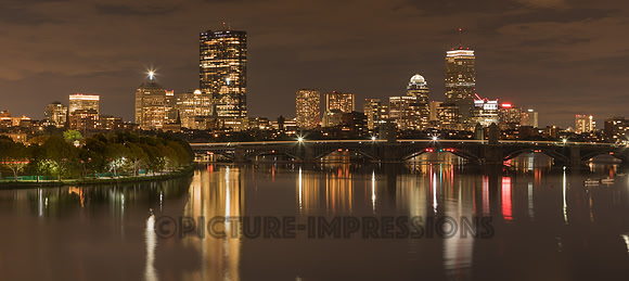 Boston Skyline from Cambridge over Charles River